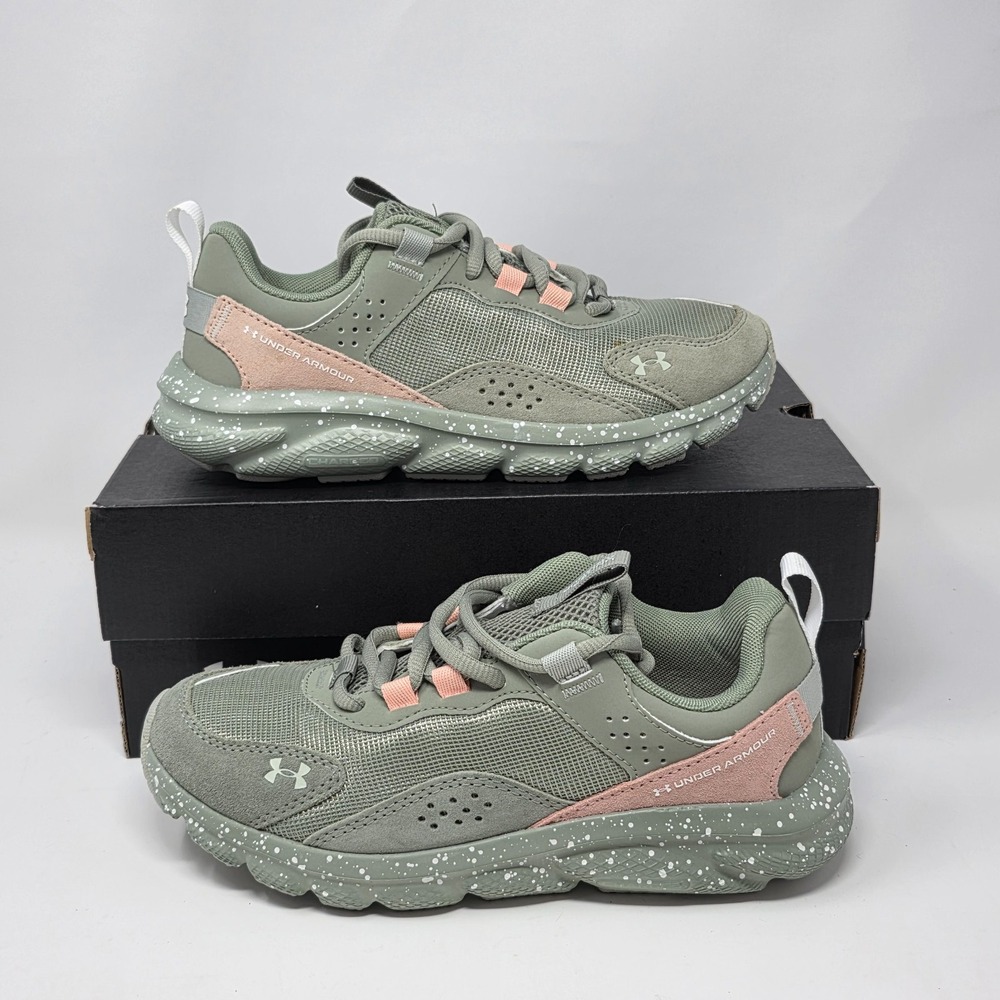 Under Armour Charged Verssert‎ Womens 6 Speckle Green Pink Lace Up Running Shoe